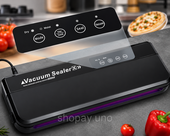 Вакууматор для їжі Vacuum Sealer X GY-F973 / Вакуумний пакувальник 110W 60 кПа + пакети | Зображення 2