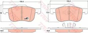 Колодки гальмівні дискові VOLVO S60, S80, V70 передн.  TRW (GDB1388)
