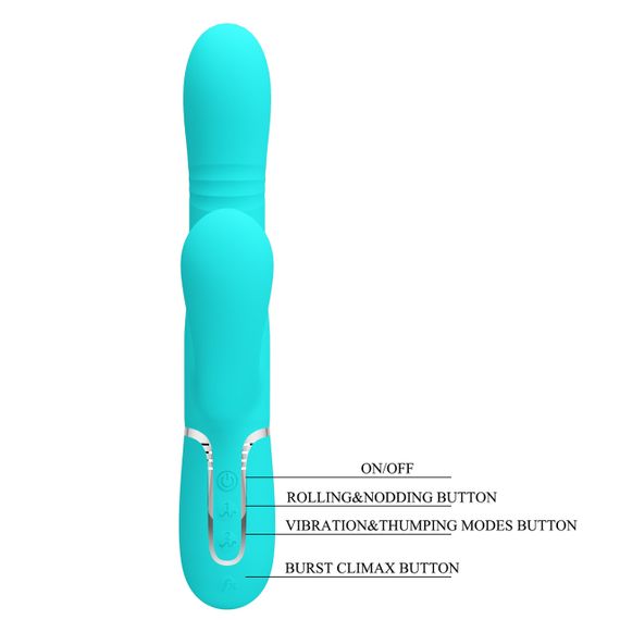 Вібромасажер із поступальним рухом серії Pretty Love - Mariana Twinkled Green 7 vibration functions 4 rolling functions, Sex Aura | Зображення 9