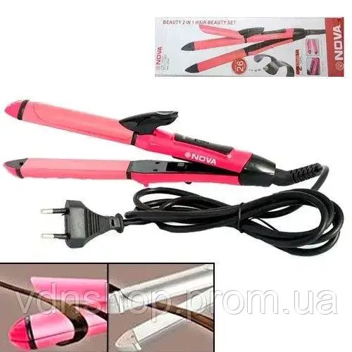 Плойка-утюжок для волос Nova 2in 1 Beauty Set NHC-2009 Распродажа | Зображення 5
