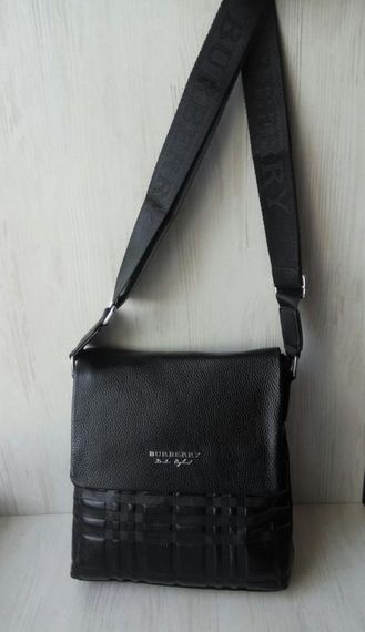 Мужская кожаная сумка Burberry black | Зображення 5