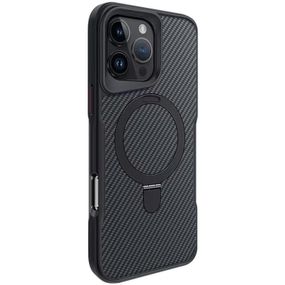 TPU+PC чехол Metal Buttons with MagSafe Carbon Ring для Apple iPhone 16 Pro (6.3") Черный