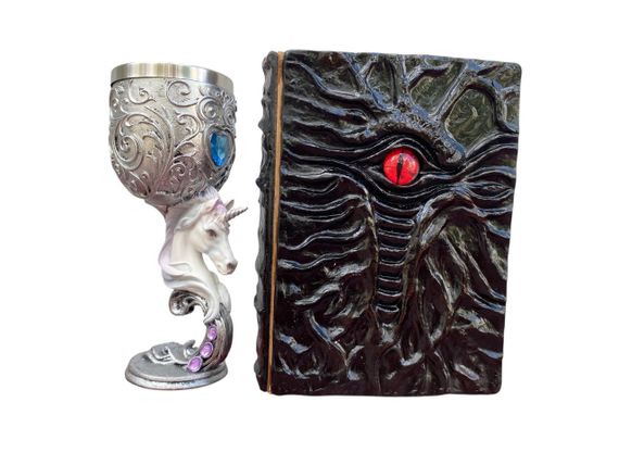 Подарунковий набір Келих 3D Єдиноріг і Блокнот 3D «Книга, що дивиться у відповідь»