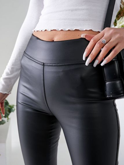 Женские облегающие леггинсы черного цвета OB01 размер 48 | Зображення 2