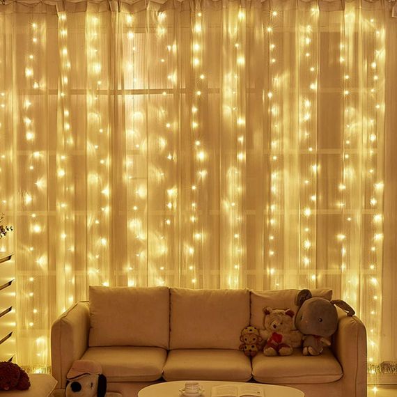 Гирлянда Штора от сети, (2х1,5 м), 192 LED, Теплый белый, AD-50544 / Новогодняя светодиодная гирлянда