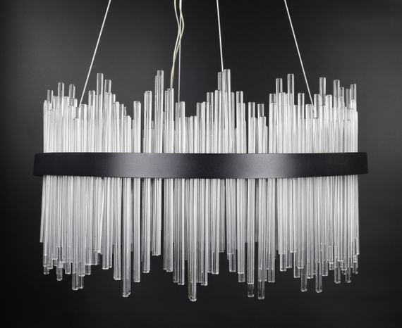 Люстра світлодіодна підвісна LED світильник для квартири на стелю лед 26922 Чорний 60-180х80х80 см. | Зображення 1