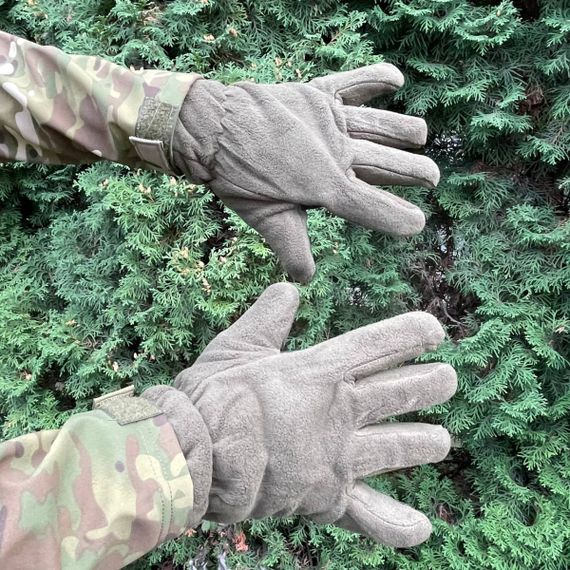 Рукавички тактичні флісові Туреччина 8682 хакі | Зображення 1