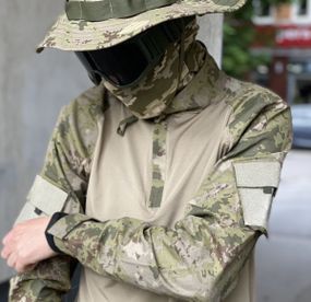 Сорочка чоловіча військова тактична з липучками під шеврони Убакс Туреччина 6583 M хакі