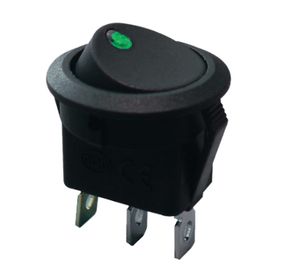 Перемикач KCD1-8-101EN G/B 220V 1 клавіша зелений круглий з підсвічуванням Ny95500750