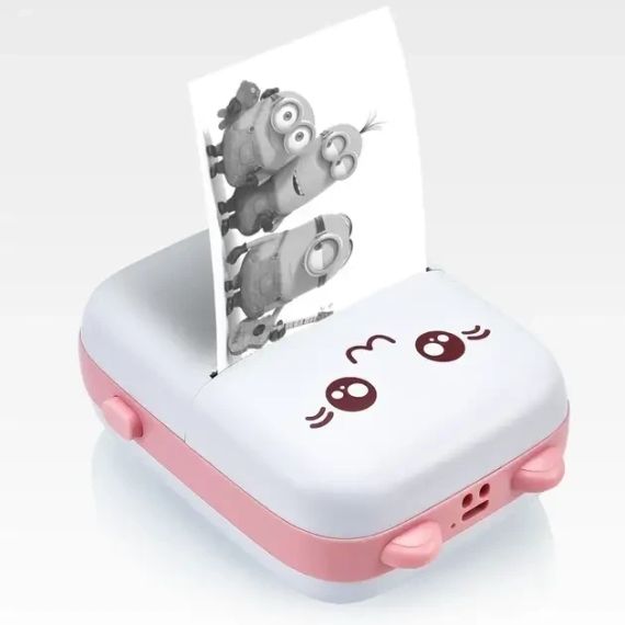 Портативний Рожевий міні принтер 1 рулон Mini Printer термопринтер кишеньковий дитячий принтер термо принтер | Зображення 2