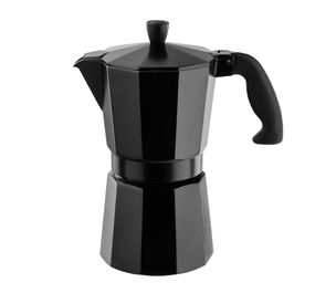Кофеварка гейзерная алюминиевая Vinzer Moka Nero 50395, на 6 чашек, для дома и офиса