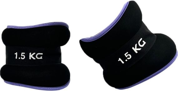 Обтяжувачі EasyFit 2 х 1.5 кг для ніг та рук Чорні з фіолетовим (EF-1015-V)