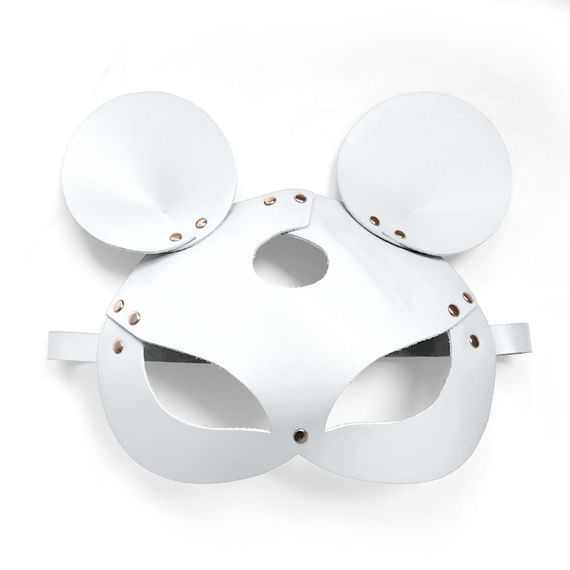 Шкіряна маска мишки Art of Sex - Mouse Mask, колір Білий | Зображення 2