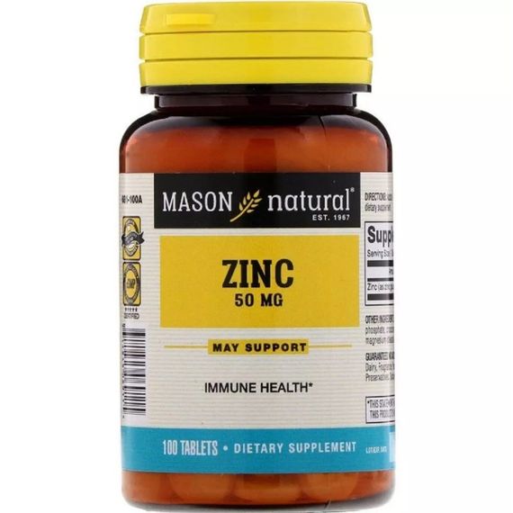 Микроэлемент Цинк Mason Natural Zinc 50 mg 100 Tabs