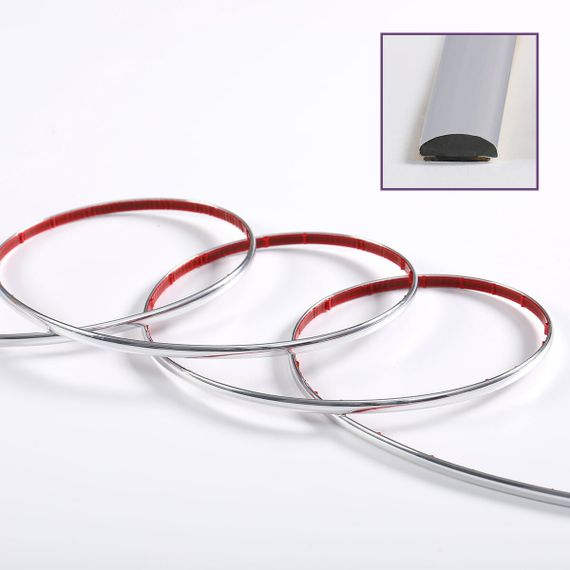 D-образний молдінг 3m*8mm*4mm СРІБЛО (D) SW-00001552 | Зображення 1