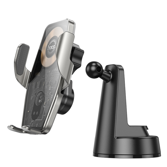 Автотримач Hoco HW27 із бездротовою зарядкою black metal gray | Зображення 3