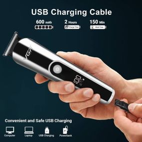 Бездротова машинка для стрижки волосся VGR V-107 тример для бороди та вусів зі FZ-641 змінними насадками