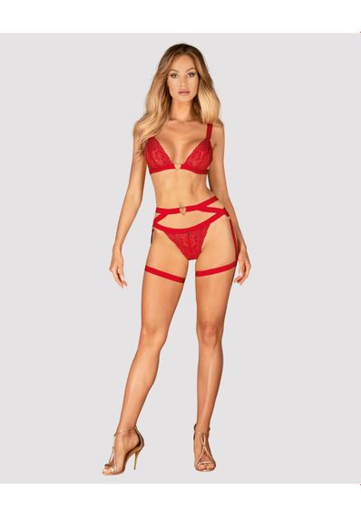 Портупея пояс Obsessive Elianes harness, червона, XS/S | Зображення 4