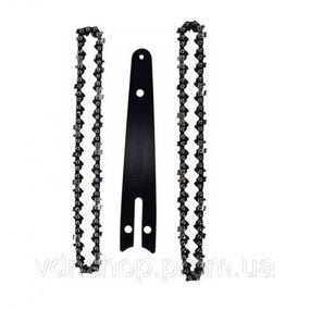Шина и цепь для кустореза 20см + 2 цепи KRAFFTEC, Каленная цепь для бензопилы Цепи шин YC-77