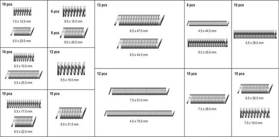 Набор пружины пружинки разных размеров 200 штук YATO Польша YT-06875 | Зображення 1