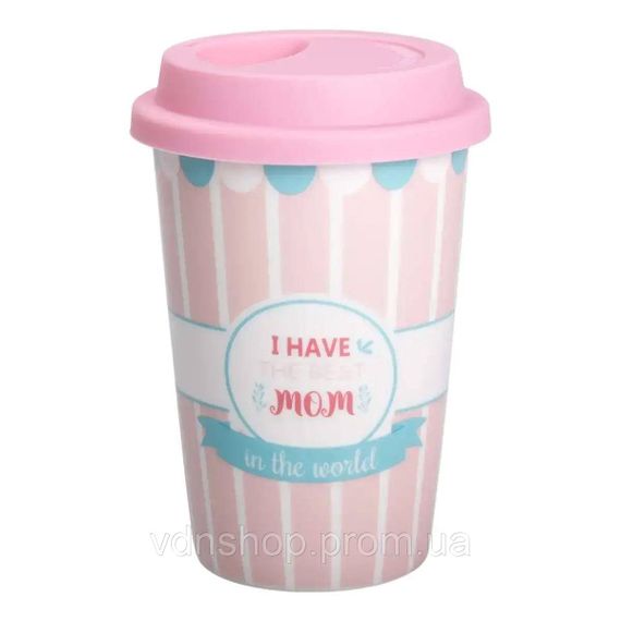 Стакан порцелянаовий 420 мл з силіконовою кришкою I have the best mom RX-N240288HM