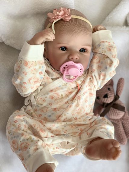 Силіконова Колекційна Лялька Реборн Немовля Новонароджена Дівчинка Пупс Саллі (Вінілова Лялька) Reborn 45 см | Зображення 3