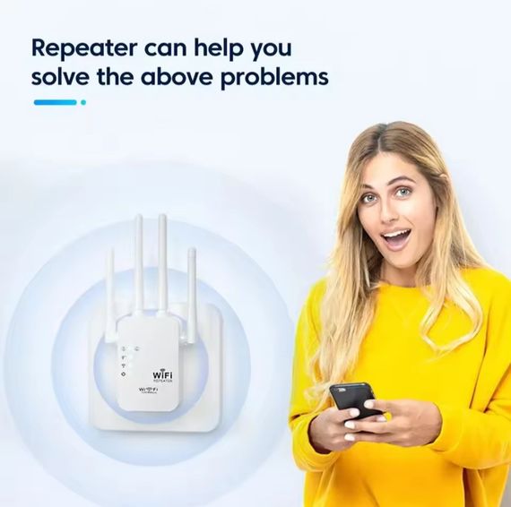 Беспроводной Wi-Fi усилитель-повторитель (репитер) сигнала 300 Мбит/с, 2.4 ГГц, с удлинением радиуса действия | Зображення 4