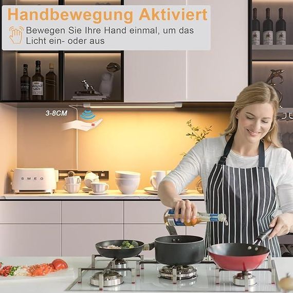 Світлодіодний світильник для кухні під кухонною шафою, світлодіодне освітлення шафи з регульованою яскравістю і | Зображення 1