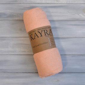 Простирадло 90х200+25 см махрове на резинці Персикове