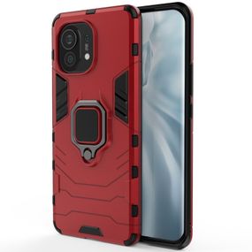 Ударопрочный чехол Transformer Ring for Magnet для Xiaomi Mi 11 Lite Red