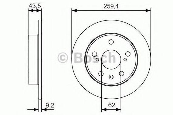 Диск гальмівний BOSCH 0986479C44 на SUZUKI S-CROSS