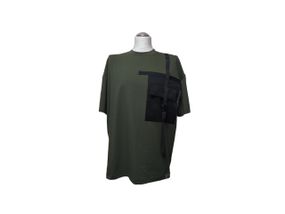 Футболка чоловіча трикотажна хакі oversize унісекс 38