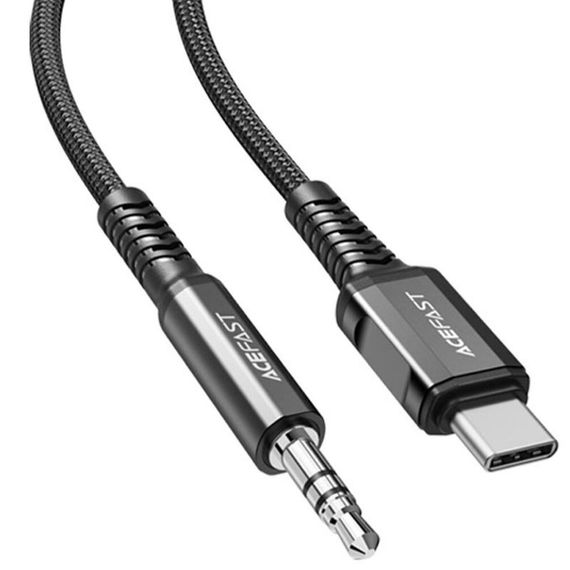 Аудіо кабель Aux Acefast C1-08 (Type-C to AUX 3.5mm) (1m) Black | Зображення 2
