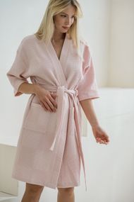 Жіночий Халат-кімоно COSY Мозаїка вафельний, пудра
