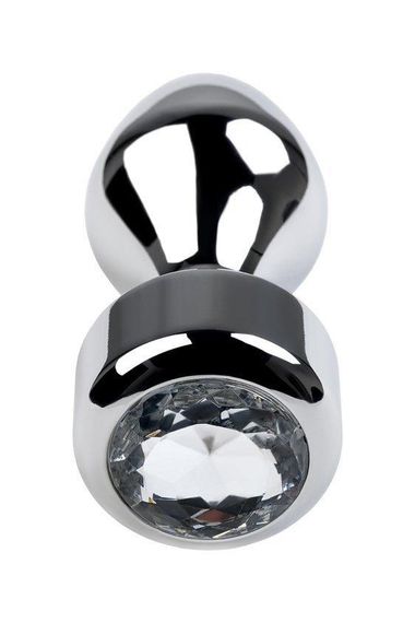 Анальная пробка Metal By Toyfa, металл, серебристая, с кристаллом цвета алмаз, 9,5 см, ø 3,5 см, 130  sexstyle | Зображення 1
