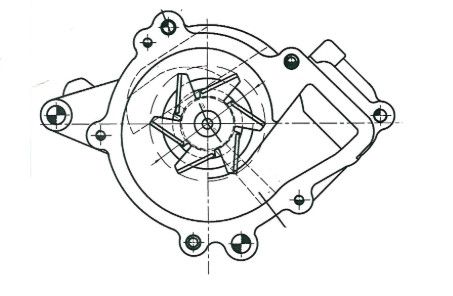 Помпа Vectra B (95-), Zafira A (99-) SAAB 9-3 II (04-), 9-5 (10-), Chevrolet Captiva (06-), Malibu (11-) | Зображення 3