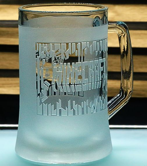 Пивний келих 670 мл Майнкрафт з гравіюванням  Скляний кухоль Minecraft з Кріпером  Подарунок геймеру  Ігровий мерч | Зображення 1