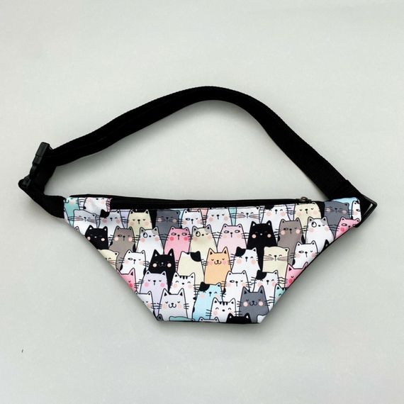 Сумка поясная бананка 4Profi с принтом Коты с одним отделением 18262 | Зображення 1