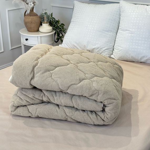 Ковдра двоспальна відкрита двостороння з вовни Arda Camell wool 21437 175х215 см бежева | Зображення 5