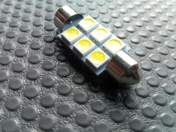 Лампа світлодіод з/ц 12V C5W 36 мм AC 6SMD (50 х 50) біла | Зображення 2