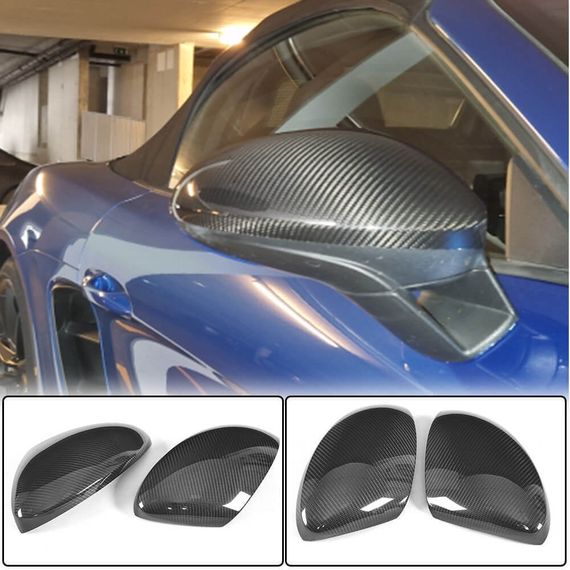 Накладки на дзеркала (Карбон) для Porsche Boxster/Cayman 982 (718) 2016- рр