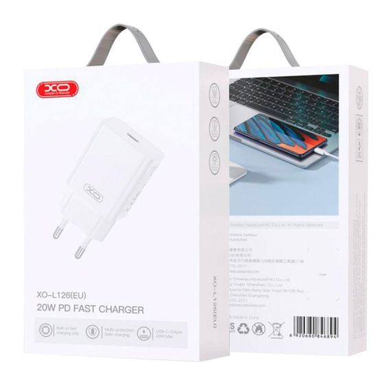 Мережевий Зарядний Пристрій XO L126 1USB-C PD/QC 20W Колір Білий | Зображення 4
