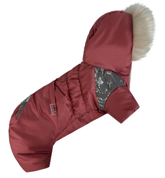 Зимовий комбінезон для дівчаток хутро теракот AD-34