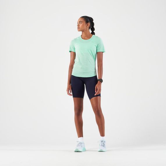 Футболка жіноча Run 500 Comfort для бігу зелена - S