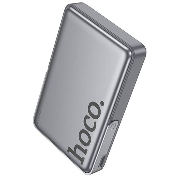 Портативний ЗП Power Bank Hoco Q36A Sunlight magnetic suction+holder PD20W з БЗП 10000 mAh Metal grey | Зображення 1