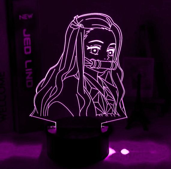 Акриловий світильник-нічник керування з телефона Nezuko Kamado 4 tty-n002164