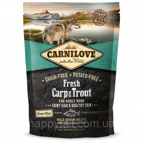Беззерновой корм Carnilove Fresh Carp & Trout для взрослых собак, карп и форель, 1.5 кг