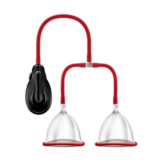 Двойной вакуумный насос для сосков Blush Temptasia красный sexstyle | Зображення 3