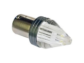 Світлодіодна лампа StarLight T25 9 діодів 2835SMD BA15S 12 V WHITE конусна прозора лінза