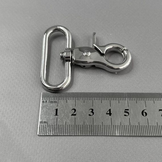 Карабин для сумки 38 мм, никель - 5,5 см | Зображення 1